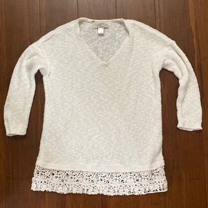 Loft XSP Sweater Lace bottom